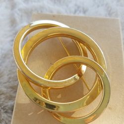 Gold Infinity Circles Broche 