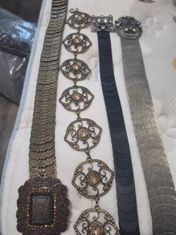 4 Vintage Belts expensive belts 1960s metal