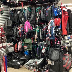 (Prices Vary) New And Used Baseball And Softball Backpacks, Socks, Belts, Pants, Bats, Gloves, Batting Gloves, Cleats And More