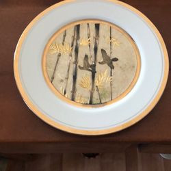 Art of Chokin 10in, 24K Gold Edged Rim Plate