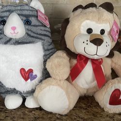 Set of 2 valentines gift stuffed toy•new w tag•all for $8