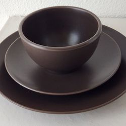 Discontinued Ikea Stoneware Dinnerware Set for 4. Brown - 219