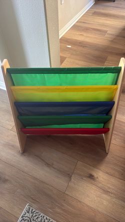 Colorful bookshelves