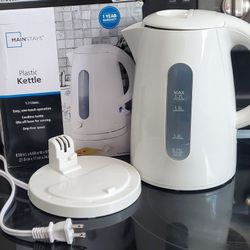 Mainstays Electric Plastic White Kettle, Open Box 