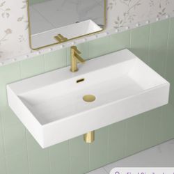 Turner 30" W x 16" D Vitreous China Rectangular Wall Bathroom Sink with Overflow ERI-WB-105