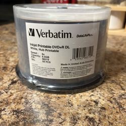 Verbatim DVD+R DL 8.5GB 8X DataLifePlus White InkJet Printable
