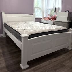 White Queen Bed And Mattress