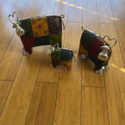 Uttermost Colorful Cows Metal Figurines, Set of 3 - 19058