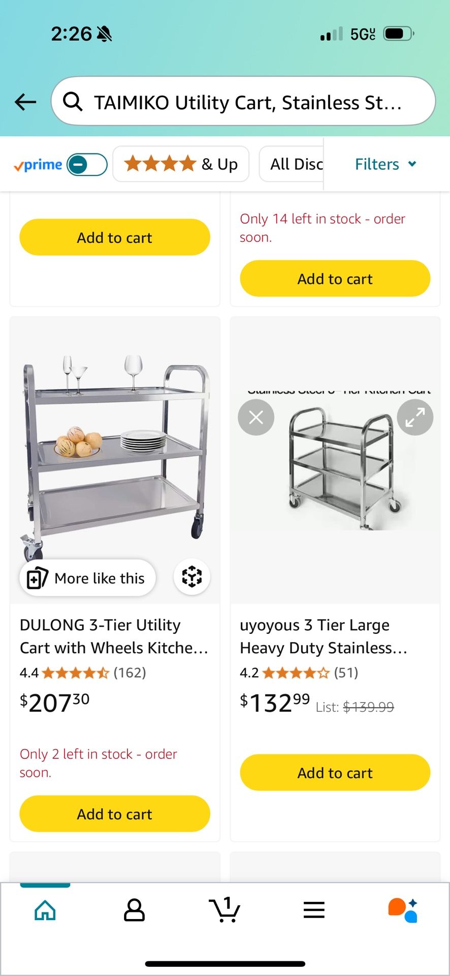 Stainless Steel Utility Cart