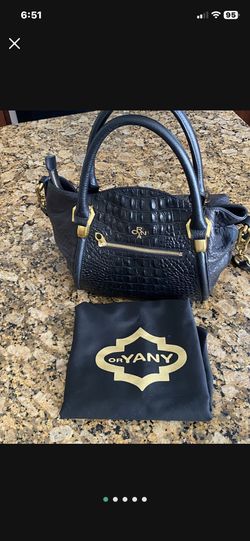 orYANY Woman's Leather Croco Satchel, Black