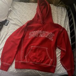 FW20 Red Stitched Supreme Hoodie