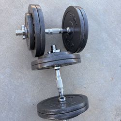 Pair of 50 pounds adjustable dumbbells new never used