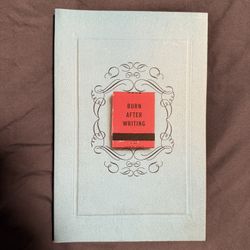 Burn After Writing Books