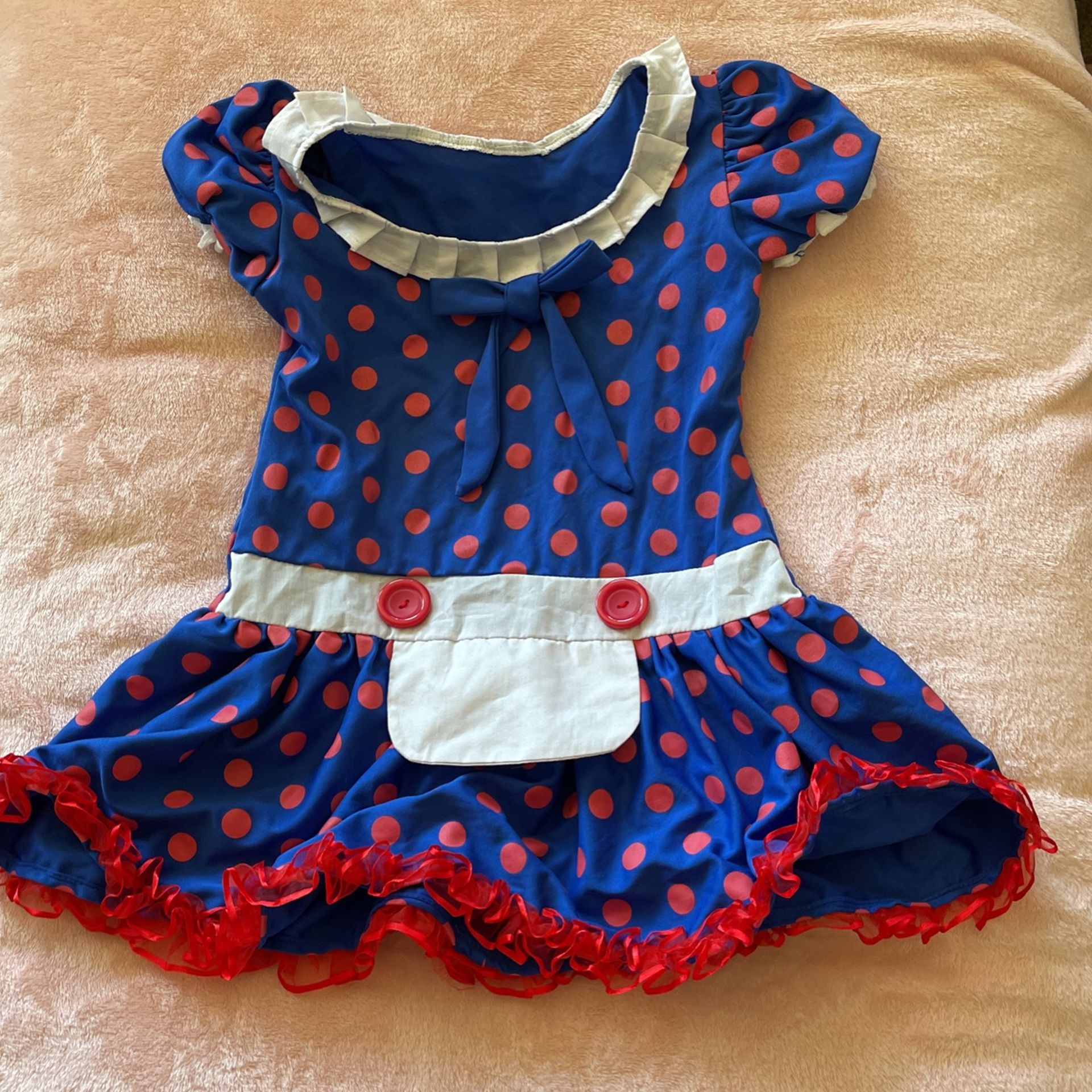 Small Blue And Red Polka Dot Costume Dress 