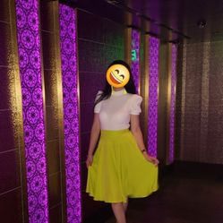 Neon Lime Flare Skirt