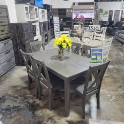 NEW!! 7 Pcs  Dining Set, Gray Color, SKU#10D388-425