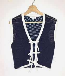 HYFVE Linen Knit Tie-Front Tank