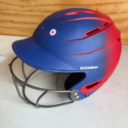 BOOMBAH DefCon Baseball Softball Helmet with Face Guard sz 6 1/4 - 7 LIKE NEW