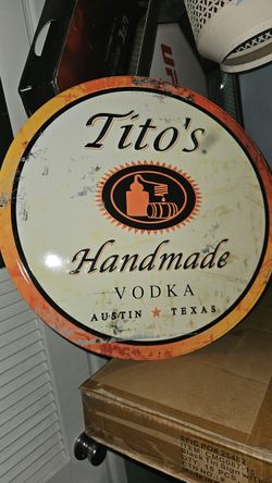 Titos Vodka Tin Sign Mancave $20 Firm On Price