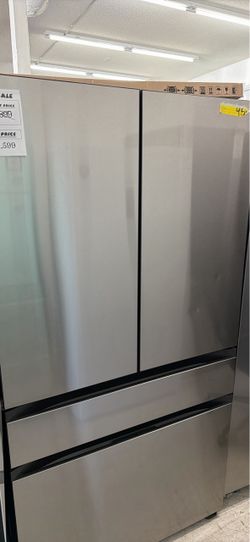 Samsung Bespoke AI Standard-Depth Beverage Center 29-cu ft 36-in Wide French Door Refrigerator with Dual Ice Maker and Door within Door ENERGY STAR Ce