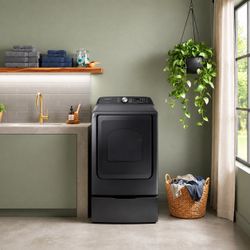 Samsung Electric Dryer with Sensor Dry Technology, 7.4 Cu. Ft. Capacity, 10 Preset Cycles, Brushed Black Finish (DVE50R5200V)