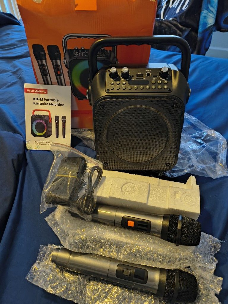 Brand New Karaoke Machine With Two Mics Bluetooth