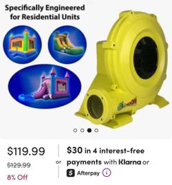 Air Blower for Bounce House, Etc.