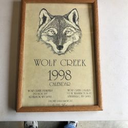 Wolf Creek 1998 Calendar Framed  18x12.5