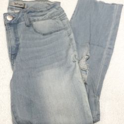 High Rise Ankle Distressed Stretch Denim Jeans - Size 6 Good Preloved Condition