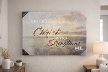 Christian Wall Art Canvas – Philippians 4:13 – Large Inspirational Decor
