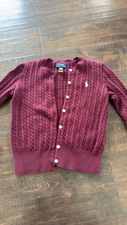 Burgundy girls polo Ralph Lauren  cardigan