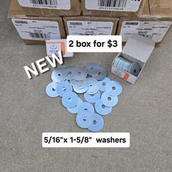 New Boxes Of 5/16" X 1-5/8" Washers  2 Boxes For Only $3 