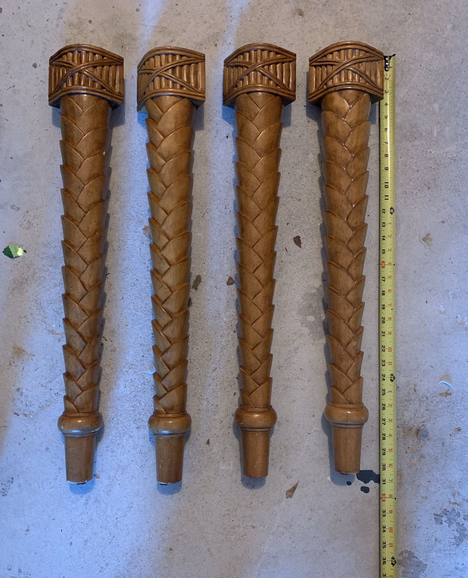 Carved wood legs