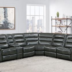 Brand New! 6pc Leather Motion Sectional 😍/ Take It home with Only $39down/ Hablamos Español Y Ofrecemos Financiamiento 🙋🏻‍♂️ 