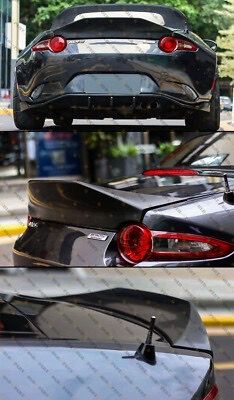 Rear Trunk Spoiler for Mazda MX5 Miata ND RF Hardtop 2016-2022 Glossy Black| LMS Style Duckbill Rear Trunk Spoiler, , Lightweight Aerodynamic Spoiler,