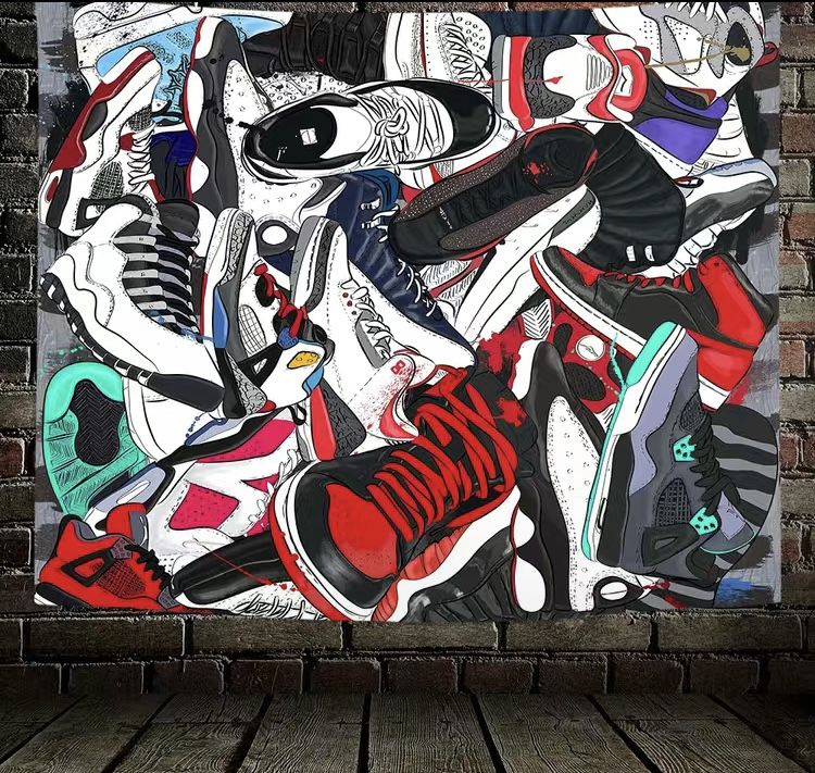 Nike Jordan Tennis Shoe Wall Art Decor