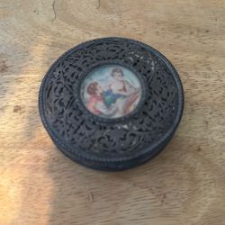 Antique Silver Cosmetic/Makeup Case