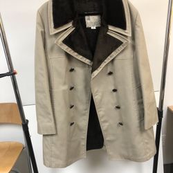 Beige/Brown Pea Coat 42R