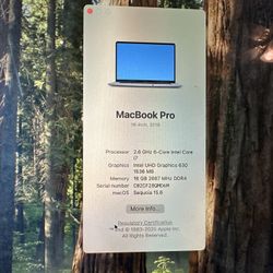 MacBook Pro 2019 - 16 inch - i7 - 16GB 