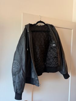 stussy SS Link Leather Bomber