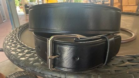 Wide leather belt