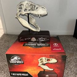 Limited Edition Autographed Jurassic Park T Rex Skull