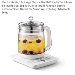 Electric Kettle, 1.8L Large Electric Health Pot with Tea Infuser