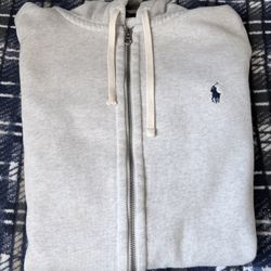 Grey Ralph Lauren Polo Zip Up Hoodie Xl 