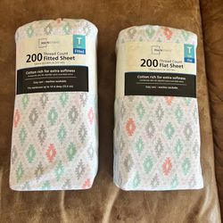 Twin Flat & Fitted Sheets 