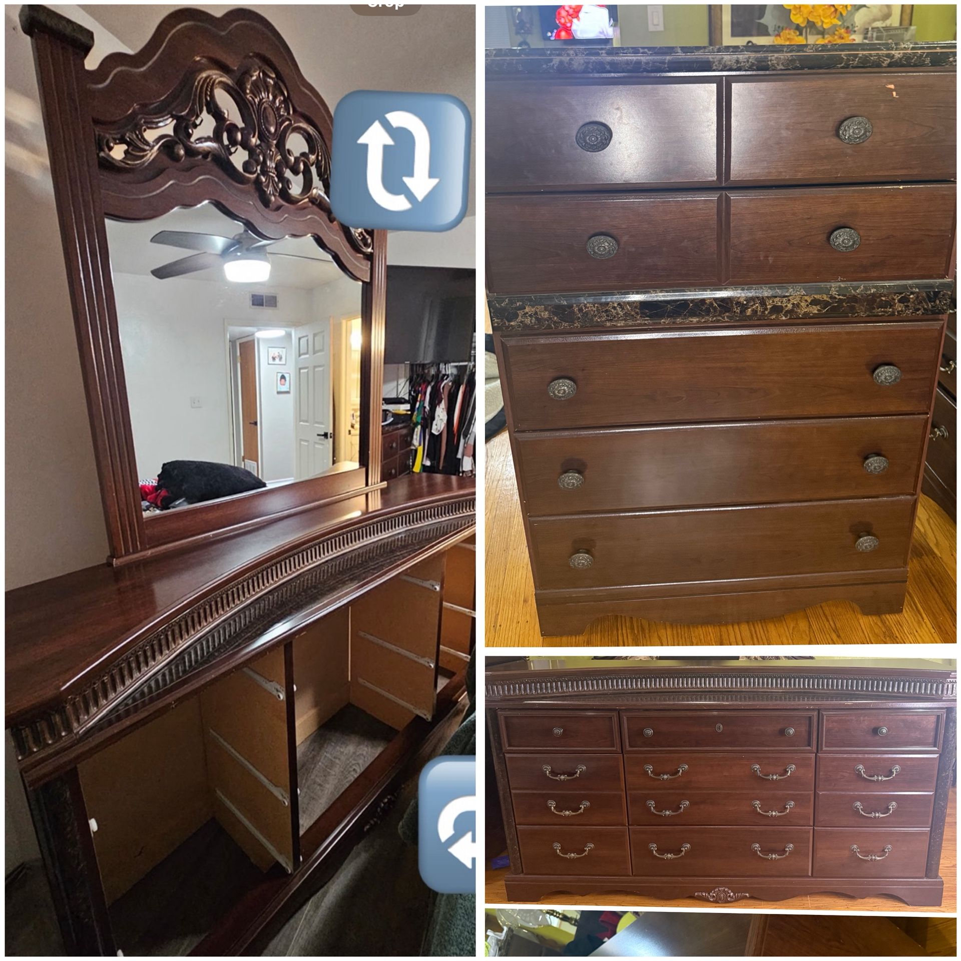 Dresser With Mirror And Tall Dresser