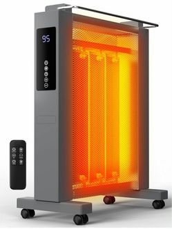 Uthfy 1500W Space Heaters for Indoor Use, 26 Inch Convection Electric Heater, 3 Sides Heating, 12H Timer, Temperature Adjustable 50-95°F, Tip-Over & O