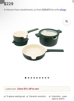 Alva 5 Piece Stackable Ceramic Nonstick Cookware Set