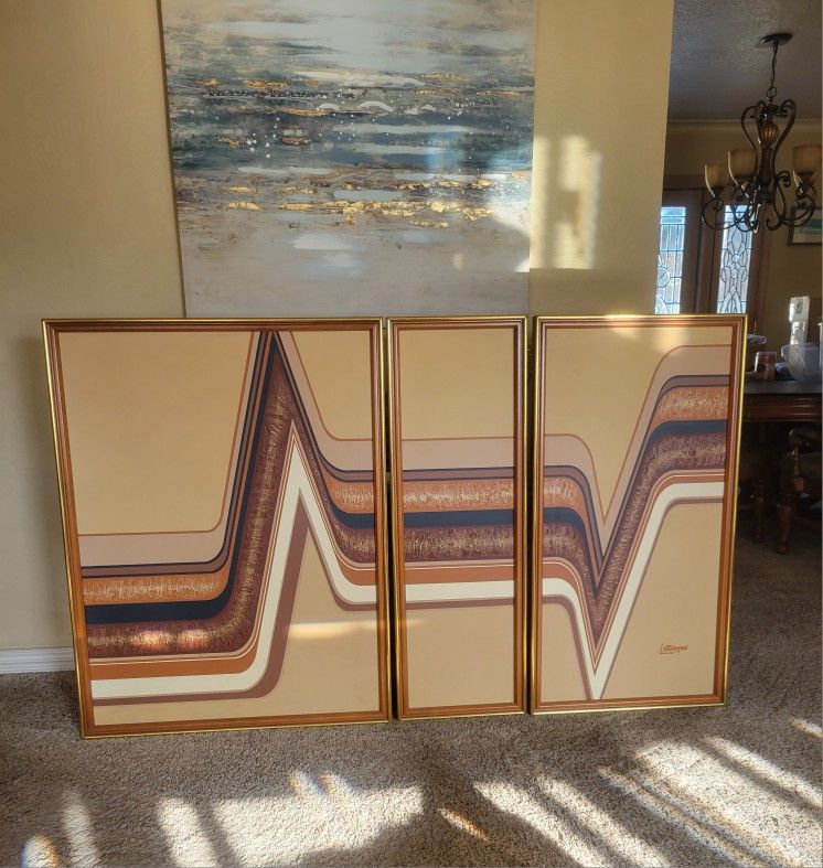 3pc. "Letterman" wall art