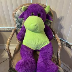 Large Plush Purple Neon Cow or Dinosaur  32”  Stuffed Animal